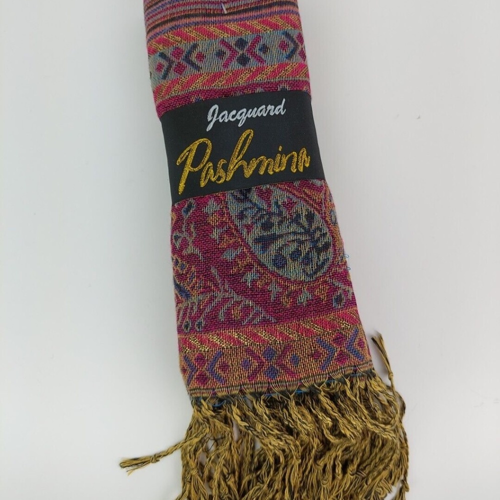 Jacquard Pashmina Women Wrap Shawl Fringe Scarves